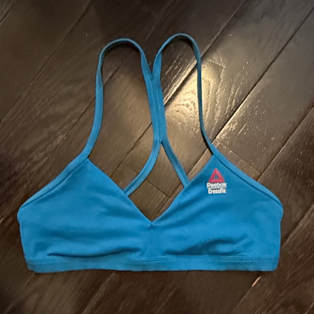 Reebok Teal Sports Bra with Strappy Back